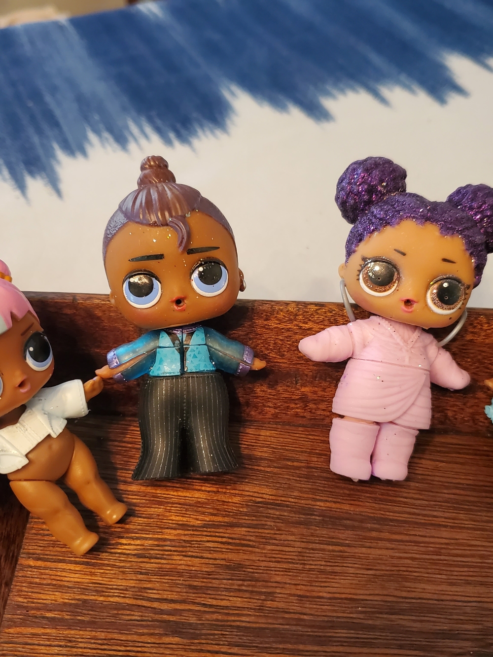 Mini Fashion Play Doll Set - Purple & Blue Outfit Dolls
